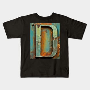 Rusty Letter "D" Monogram D initial Kids T-Shirt